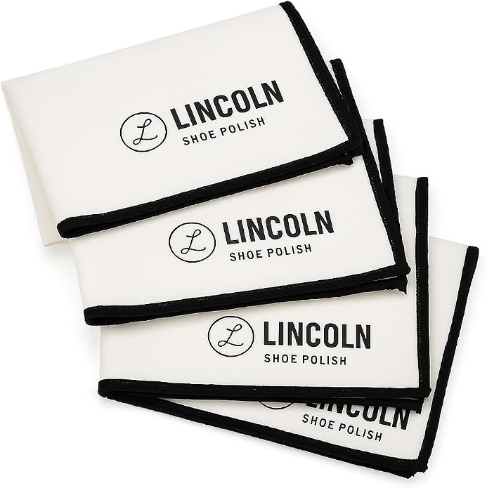 Lincoln Shoe Polish 4-Pack Shoe Shine Cloths – Heavyweight 14×14 Premium Cotton by LeatherHero