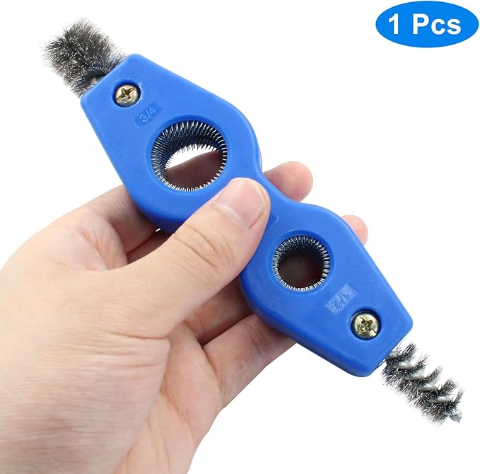 BokWin 1 Pcs 4-in-1 Copper Tubing Cleaner Tool Steel Bristles Deburring Brush - Image 2