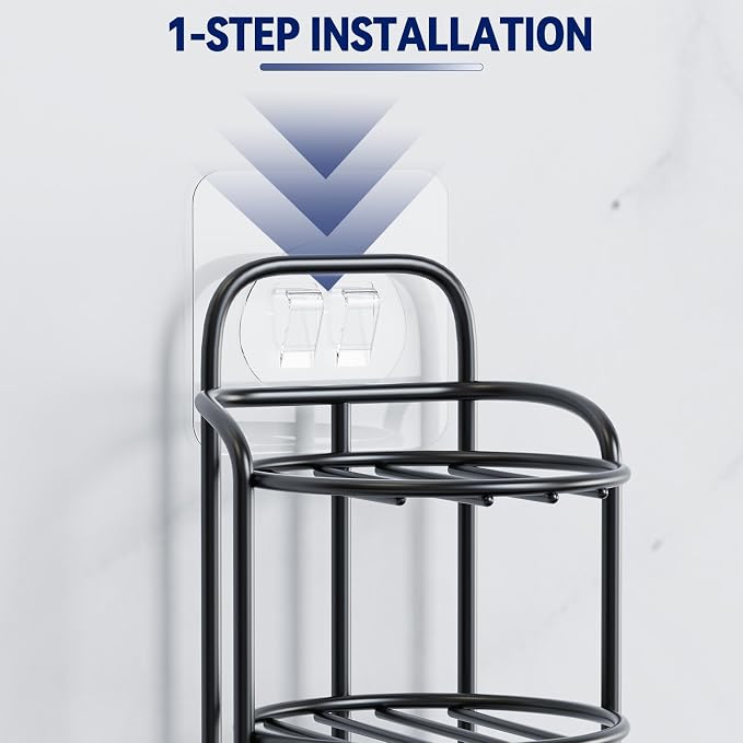 2-Tier Shower Soap Shampoo Bar Holder, Self Adhesive & Freestanding Draining - Image 4