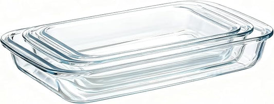 High Borosilicate Glass Baking Tray 3-Piece Set, 2.3 Quarts+1.6 Quarts+1.0 - Image 2