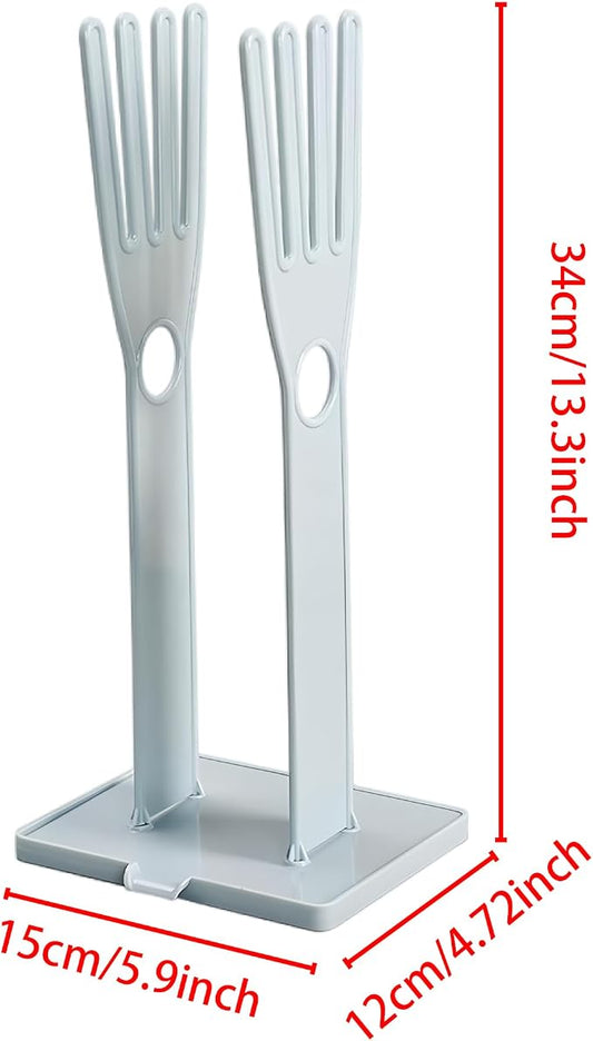 Kitchen Glove Holder Stand Dryer Rack Reusable Plastic Mitten Drying Organizer - Image 2