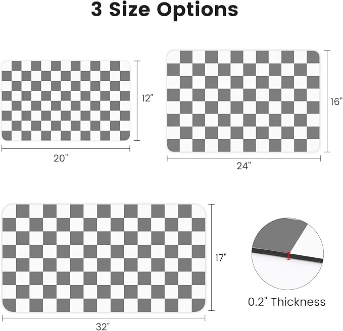 17" x 32" Checkered Dish Drying Mat - Image 2
