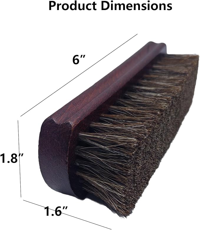 2 Pcs Horsehair Shoe Brush, Shoes Cleaning Polish Brush - Image 2