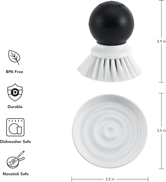 KitchenAid Palm Brush with Dish Tray to Keep Countertops Dry and Clean - Image 2