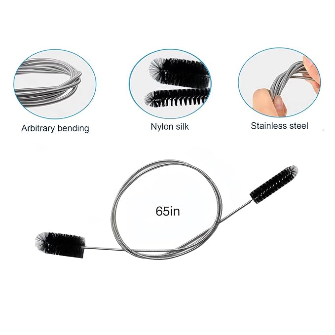 Flexible Drain Brush Straw Cleaner Set, Nylon Cleaner Double Ended Elastic Hose - Image 2