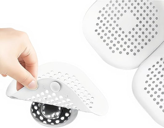 Silicone Shower Drain Hair Collector 2-piece Set, Anti Clogging Drain Cover by Unknown