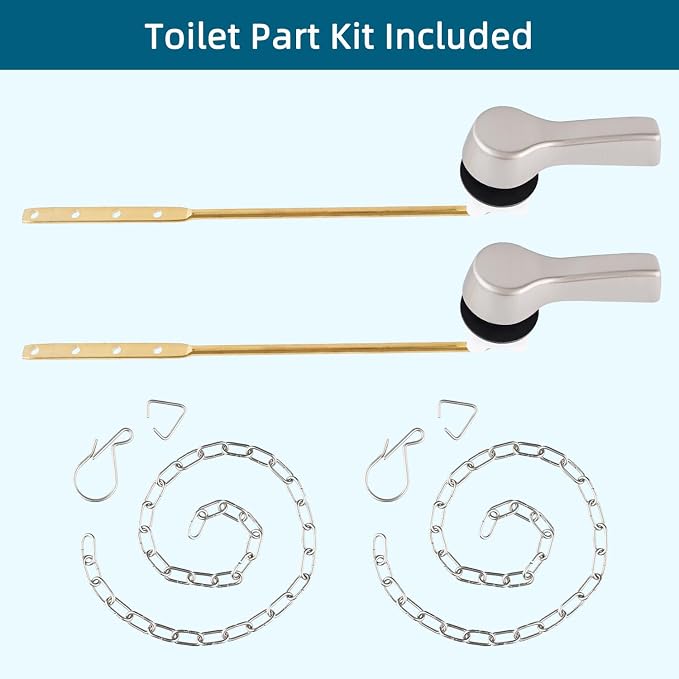 Hygie Rinse 2PCS Metal Toilet Handle Lever Flush Replacement, Universal Front - Image 6