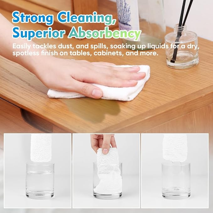 HOMEXCEL Microfiber Cleaning Cloth 20 Pack 11.5 x 11.5 inch Microfiber Towels - Image 5