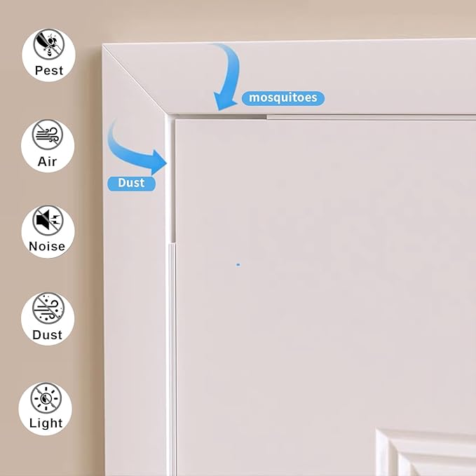Weather Stripping Door Seal White, Self Adhesive Foam Tape High Density Foam - Image 4