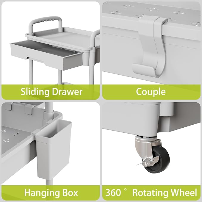 5 Tier Rolling Cart Organizer, Bathroom Cart Organizers - Image 4