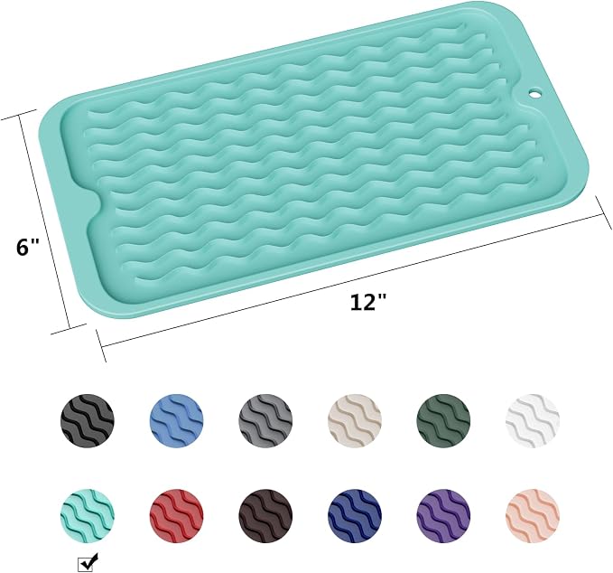 ZLR Silicone Dish Drying Mat for Kitchen Counter, Eco-Friendly Fast Dry Dish Mat - Image 6