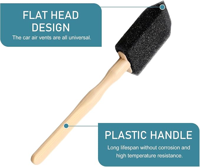 10 PCS Car A/C Vent Cleaning Brushes, 5.51" x 0.98" Sponge Duster - Image 5