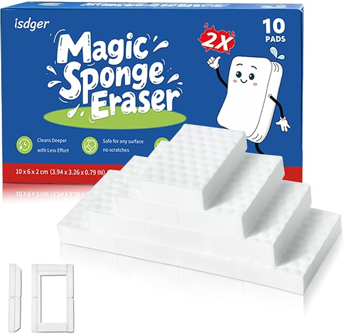 Glass Cooktop Cleaner Sponge, 10 Pack GRS Certified Stove Top Cleaner 2X by ISDGER