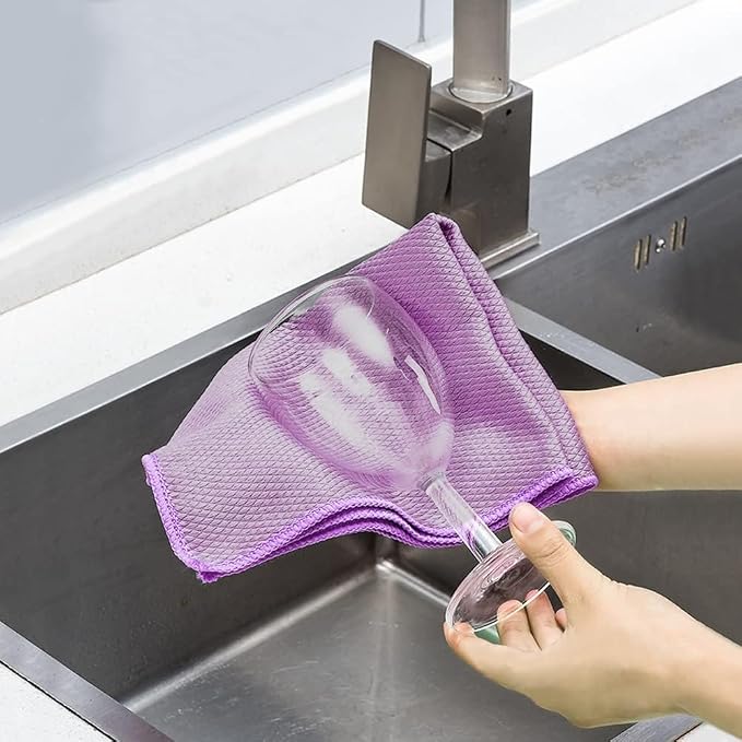 SINLAND Microfiber Glass Cleaning Cloth, Lint Free Cleaning Cloths - Image 5
