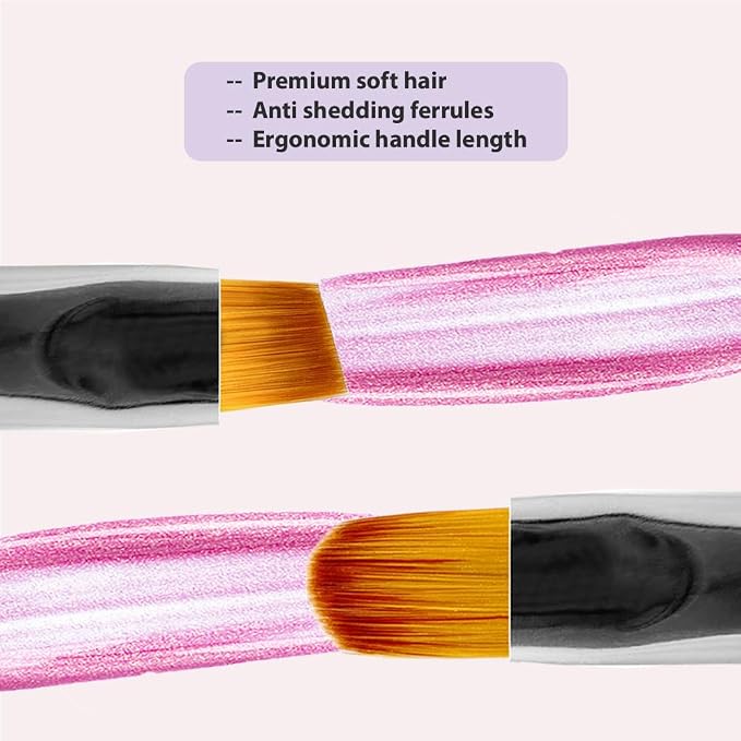 Winstonia Nail Art Brushes Set. Clean Up Brush Double Ended Tools Manicure - Image 5