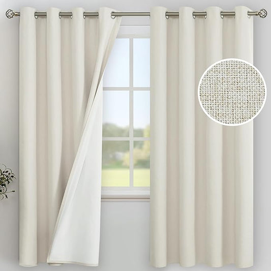 YoungsTex Linen 100% Blackout Curtains 78 Inches Long by YoungsTex