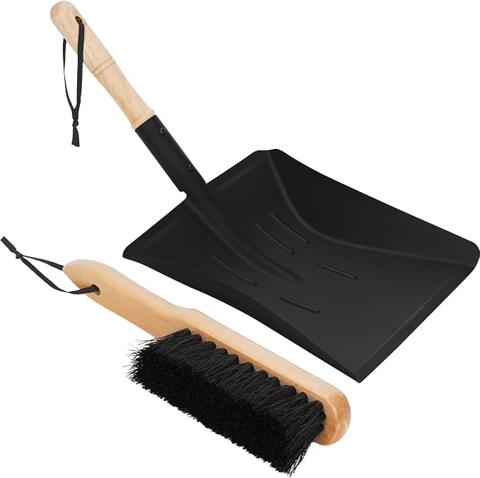 G GOOD GAIN Fireplace Ash Shovel and Brush Set -Rust Resistant Metal Fireplace by GGOODGAIN