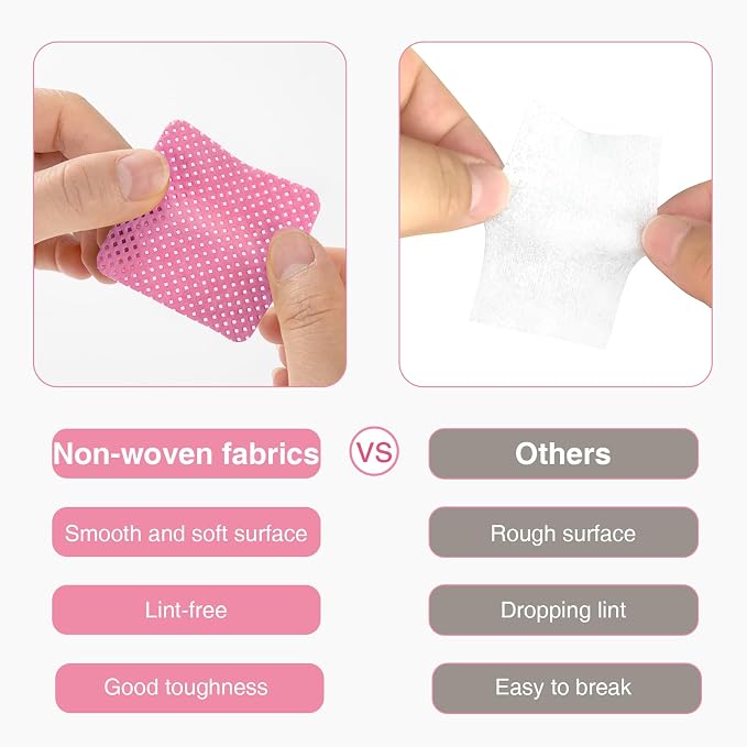 BLUERISE Lint Free Nail Wipes Nail Polish Remover Pads Soft Absorbable Eyelash - Image 6