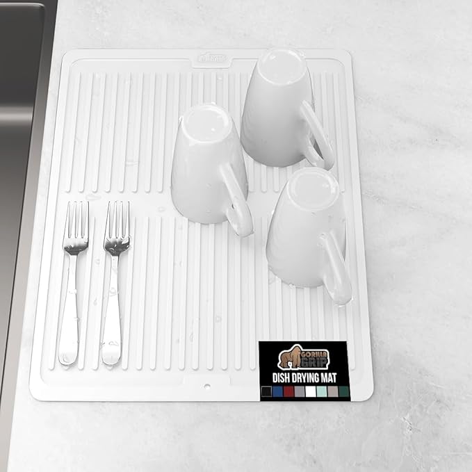GORILLA GRIP 100% BPA-Free Patented Silicone Dish Drying Mat by GorillaGrip
