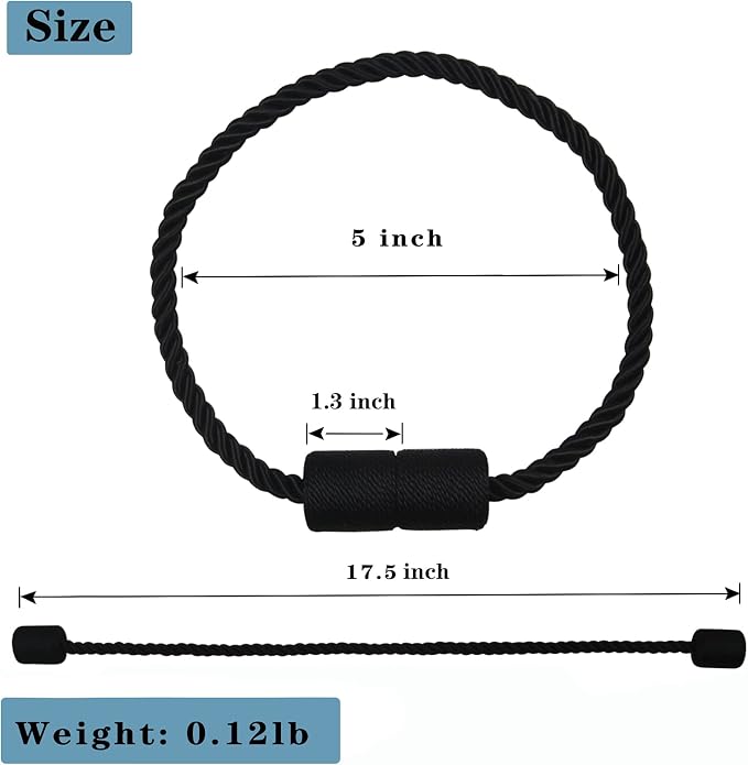 2 Pack Black Strong Magnetic Curtain Tiebacks Outdoor Elegant Decorative Tie - Image 3