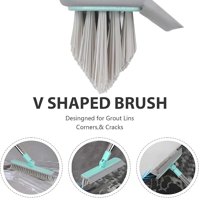 Pool Brush V-Shape Brush with 63" Adjustable Long Handle, Shower Swimming Pool - Image 6