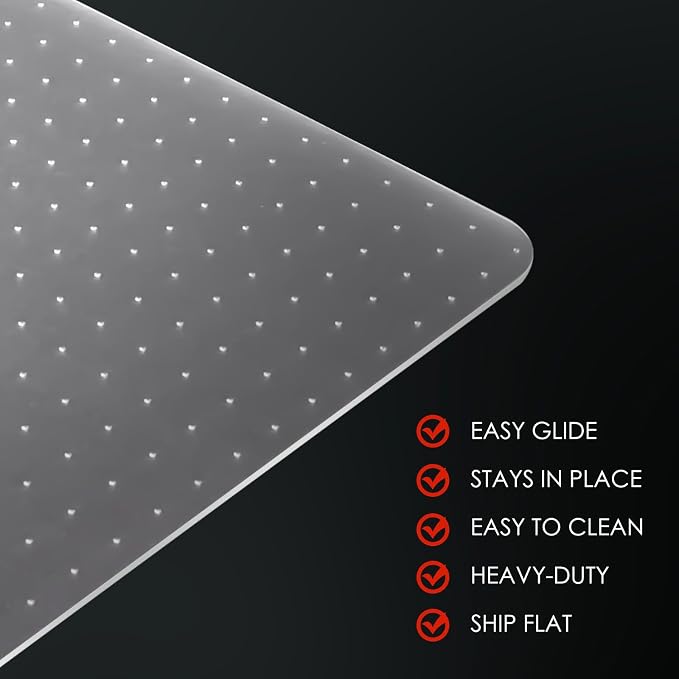 Kuyal Office Chair Mat for Carpet, 2 Pack 36x 48 Clear Heavy Duty Computer - Image 5
