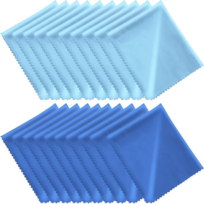 Microfiber Cleaning Cloths 20 Pack in Individual Vinyl Pouch, CKANDAY Glasses by CKANDAY