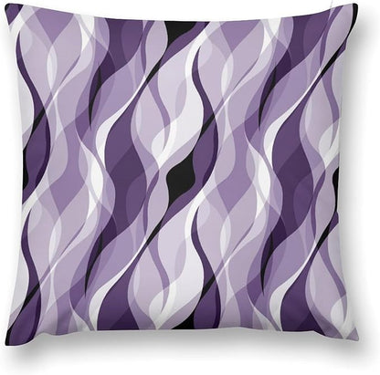 Purple Throw Pillow Covers Modern Abstract Purple and Grey Striped Decorations for Bedroom Living Room Farmhouse Sofa Pillows Bed Couch 20x20 Inch