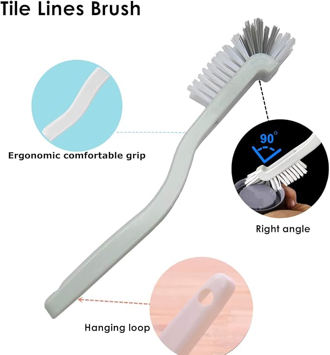 4 Piece Cleaner Brush to Deep Clean Tile Lines, Dearjana Small Scrub Brushs - Image 3