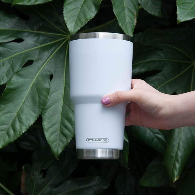 D·S 30oz White Tumbler Stainless Steel Double Wall Vacuum Insulated Mug - Image 6