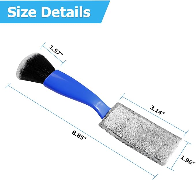 Car Double Head Brush, Double Head Automotive Interior Cleaner Detail Brushes - Image 2