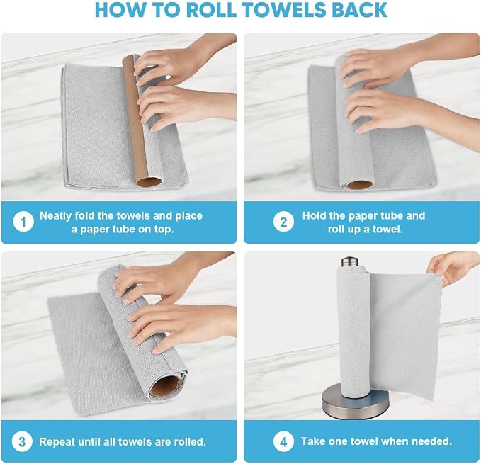 AIDEA Microfiber Cleaning Cloth 330 Sheets 6 Roll, Shop Towels, Shop Rags - Image 7