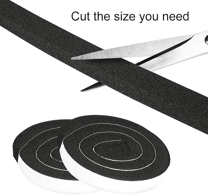 2 Rolls 1/2 Inch W 1/2 T Weather Stripping Air Conditioner Open Cell Foam Seal - Image 3