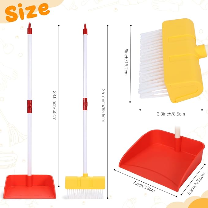 Kids Cleaning Toy Set Toddlers Broom Dust Pan Set - Image 3