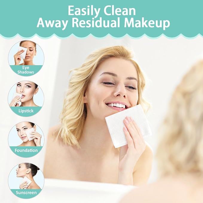 HOMEXCEL Face Towels, Disposable Face Towelette, Biodegradable Makeup Remover - Image 4