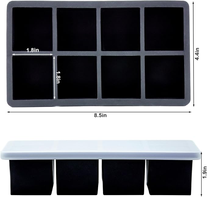 Bangp Large Ice Cube Tray for Whiskey, Metal Reinforced Frame Big Ice Cube Molds - Image 6