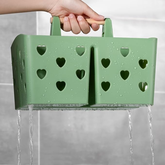 Anyoifax Portable Shower Caddy Plastic Shower Basket Organizer Divided Bathroom - Image 3