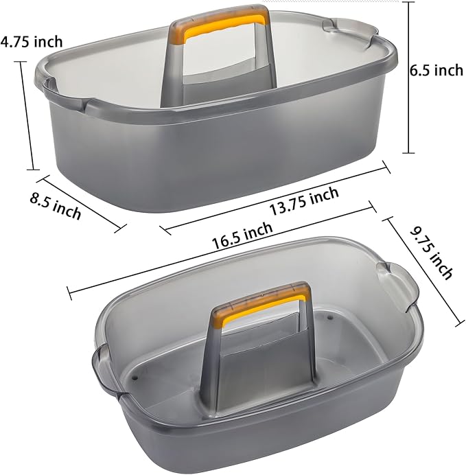 TOPZEA 2 Pack Cleaning Supplies Caddy, Plastic Large Cleaning Supply Storage - Image 2