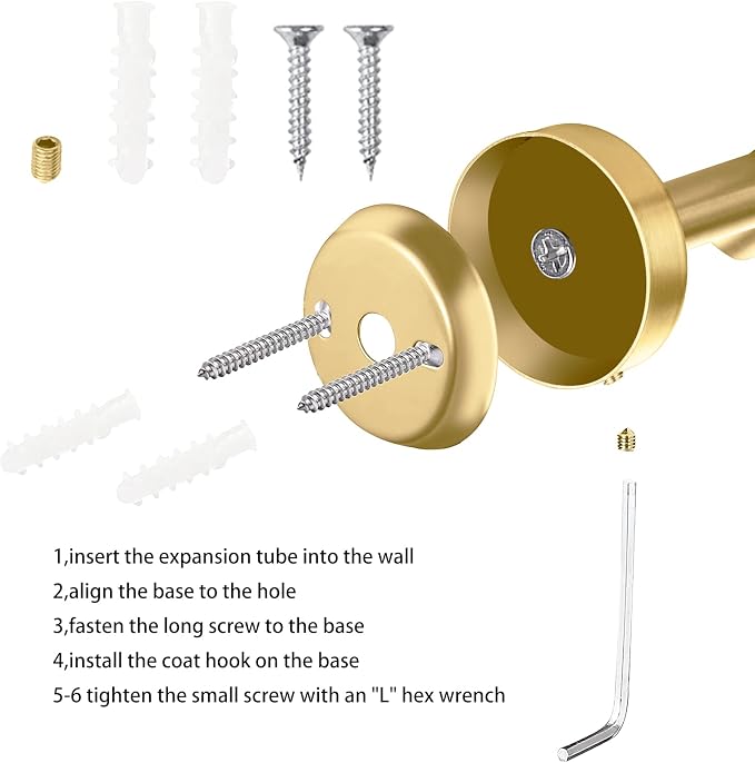 Towel Hooks, SUS 304 Stainless Steel Hooks, Heavy Duty Door Hanger Towel Robe - Image 3