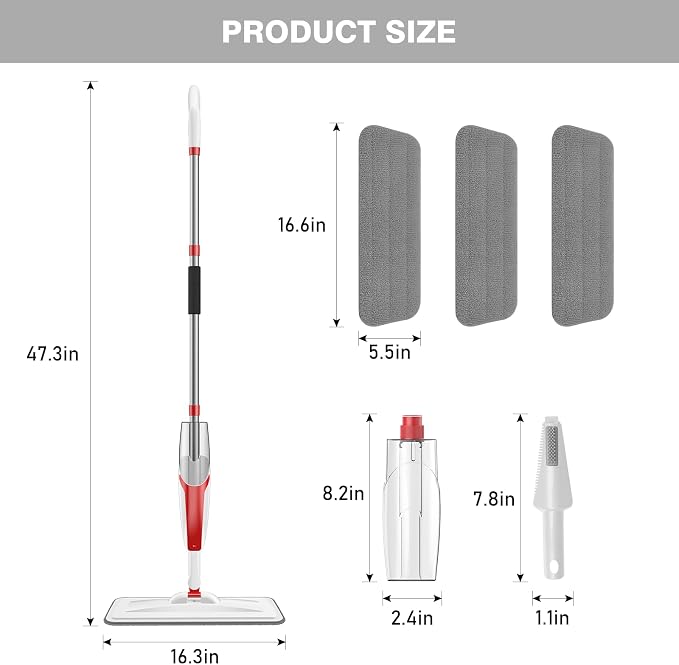 nacena Spray Mop for Floor Cleaning, Dust Mop - Image 2