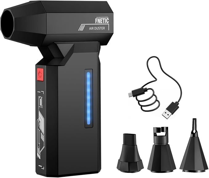 Compressed Air Duster, 130000RPM Super Power Electric Air Dusters by fnetic