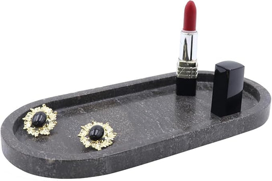 Natural Marble Tray, Oval Vanity Decorative Tray by Kesoniku