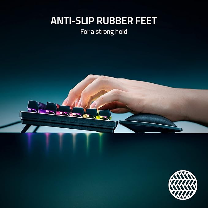 Razer Ergonomic Wrist Rest for Mini Keyboards: Plush Leatherette Memory Foam - Image 4