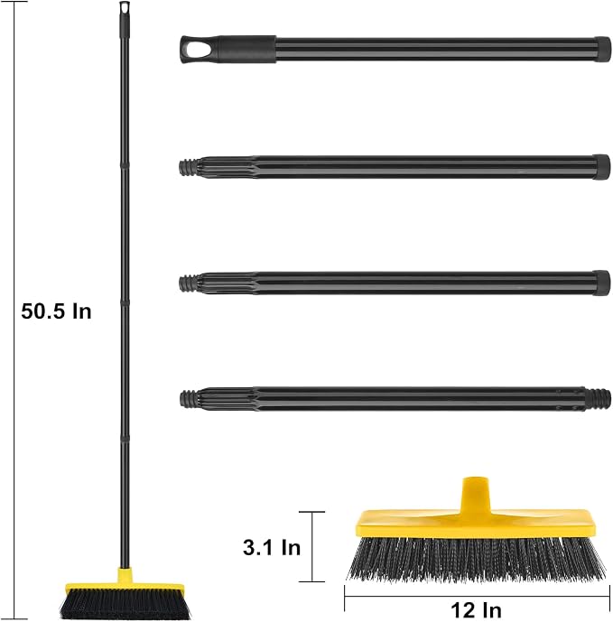 Push Broom Outdoor Indoor Broom 12" Wide - Image 6