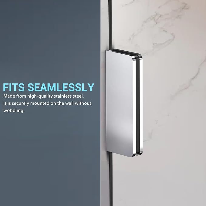 Bathtub Shower Door, 1/4" Clear Tempered Frameless Shower Glass Door, Tub - Image 2