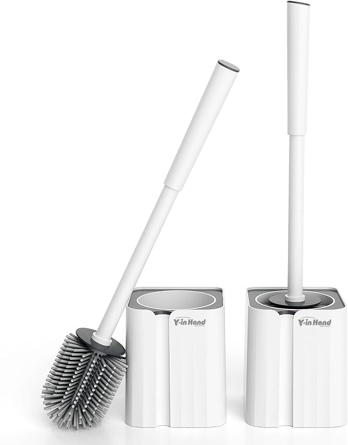 2 Pack Silicone Toilet Brush, Soft Toilet Bowl Cleaner Brush Set by MoreTidierAndMoreFortunate