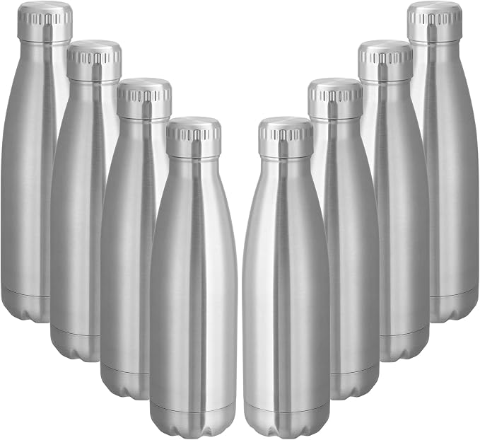 VEGOND 17oz Stainless Steel Water Bottles Bulk, Reusable Metal Sports Water by VEGOND