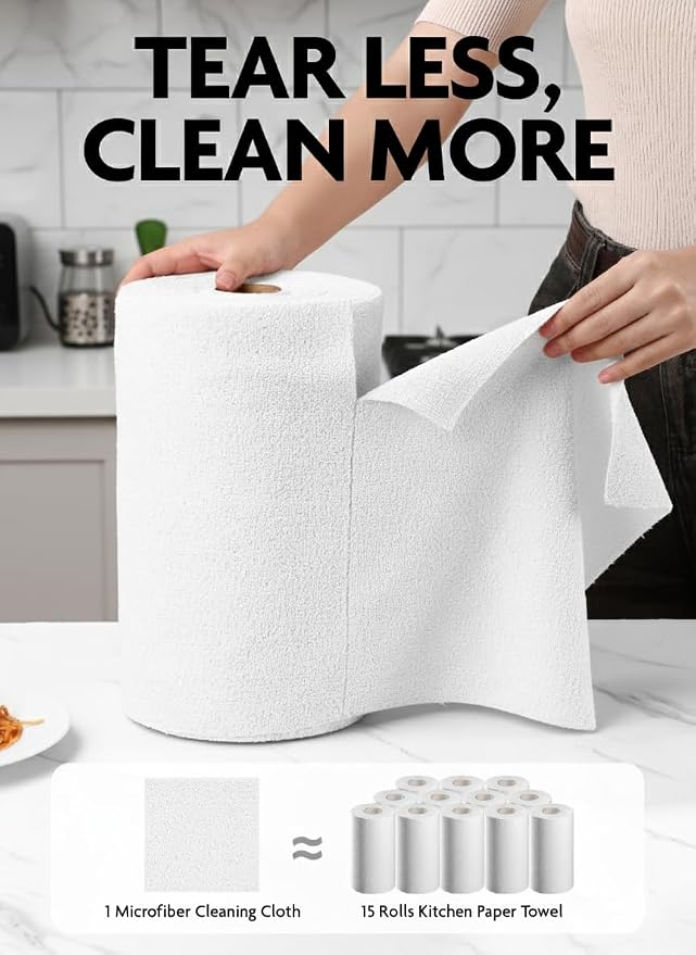 Fantasticlean Microfiber Cleaning Cloth Roll -675 Pack, Tear Away Microfiber - Image 2