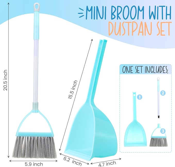 Roshtia 2 Pcs Mini Broom with Dustpan - Image 2