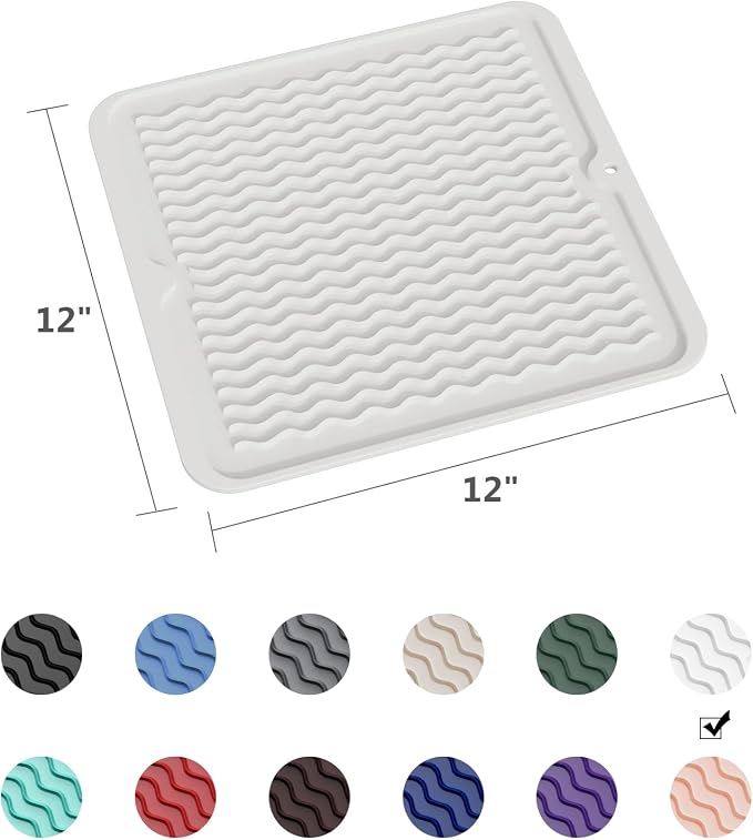 ZLR Silicone Dish Drying Mat for Kitchen Counter, Eco-Friendly Fast Dry Dish Mat - Image 6